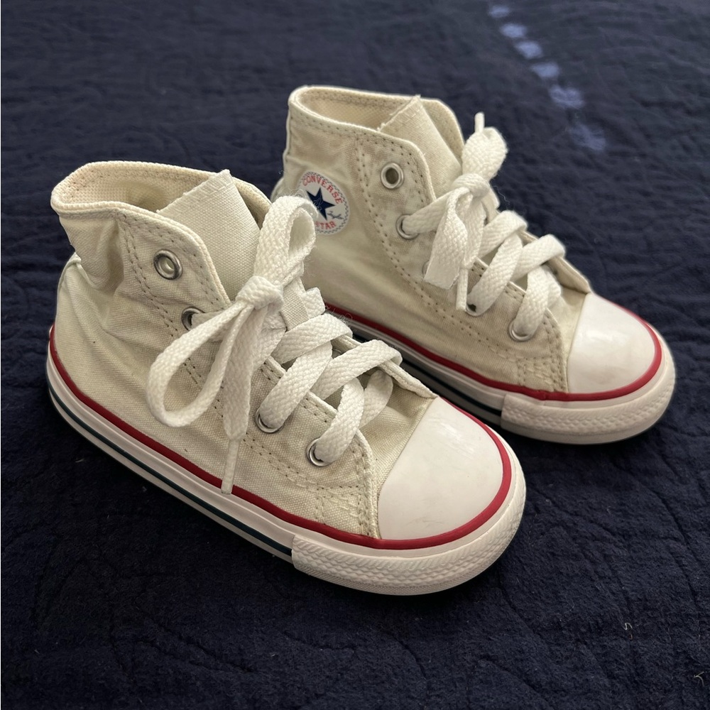 White Converse High tops (kids size 7)